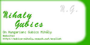 mihaly gubics business card